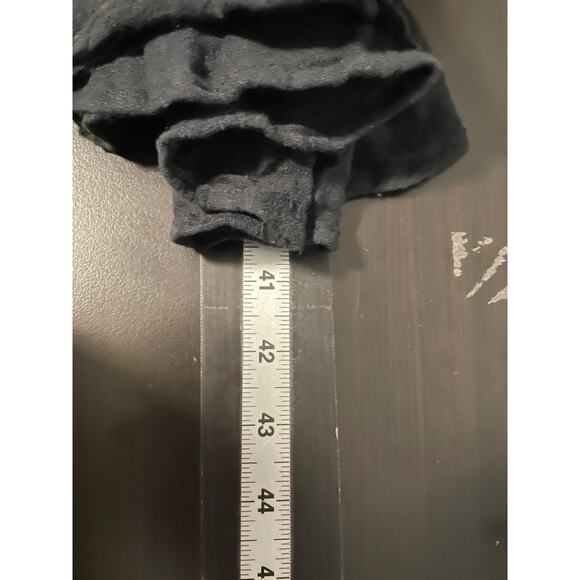 Jess Brown Womens Midi Shift Dress Small Black Cotton Gauzy Peasant Lagenlook - Picture 7 of 8